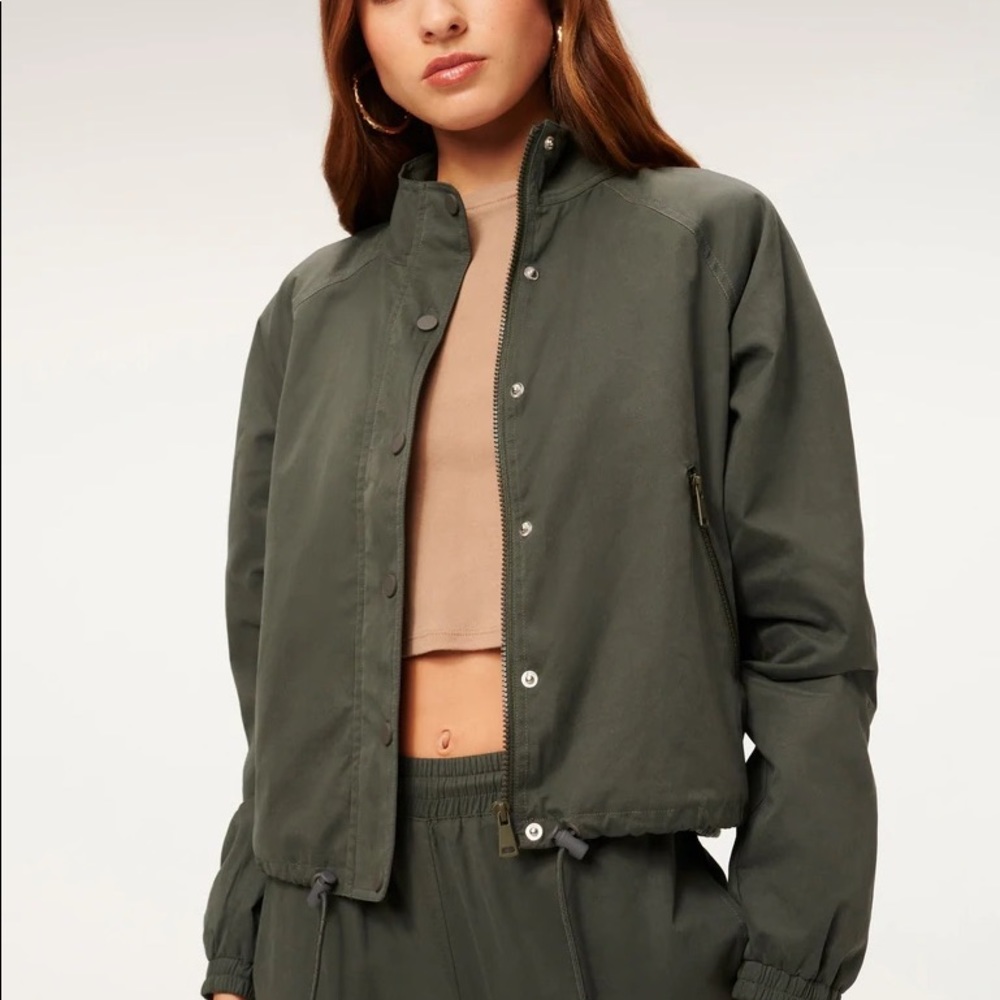 Good American Sueded Track Jacket (part of a set)